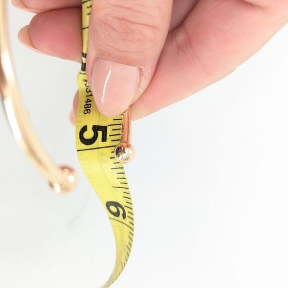 Dalmatian Jasper Cream Gold Tone Rectangle Slip on Cuff Bracelet - Picture 3 of 3